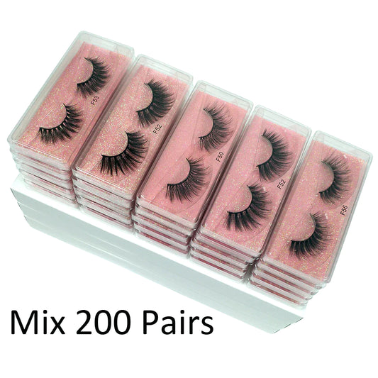 Lashes Bulk Wholesale 30/50/100/200 Pcs 3D Mink Lashes Natural Mink Eyelashes Fluffy False Eyelashes Makeup False Lashes in Bulk